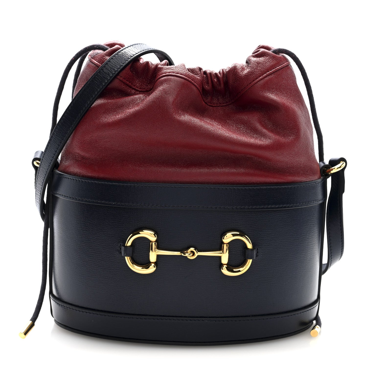 Gucci Azalea Sakai Be Green Calfskin Horsebit 1955 Drawstring Bucket Bag Blue New Cherry Red 1 of 10