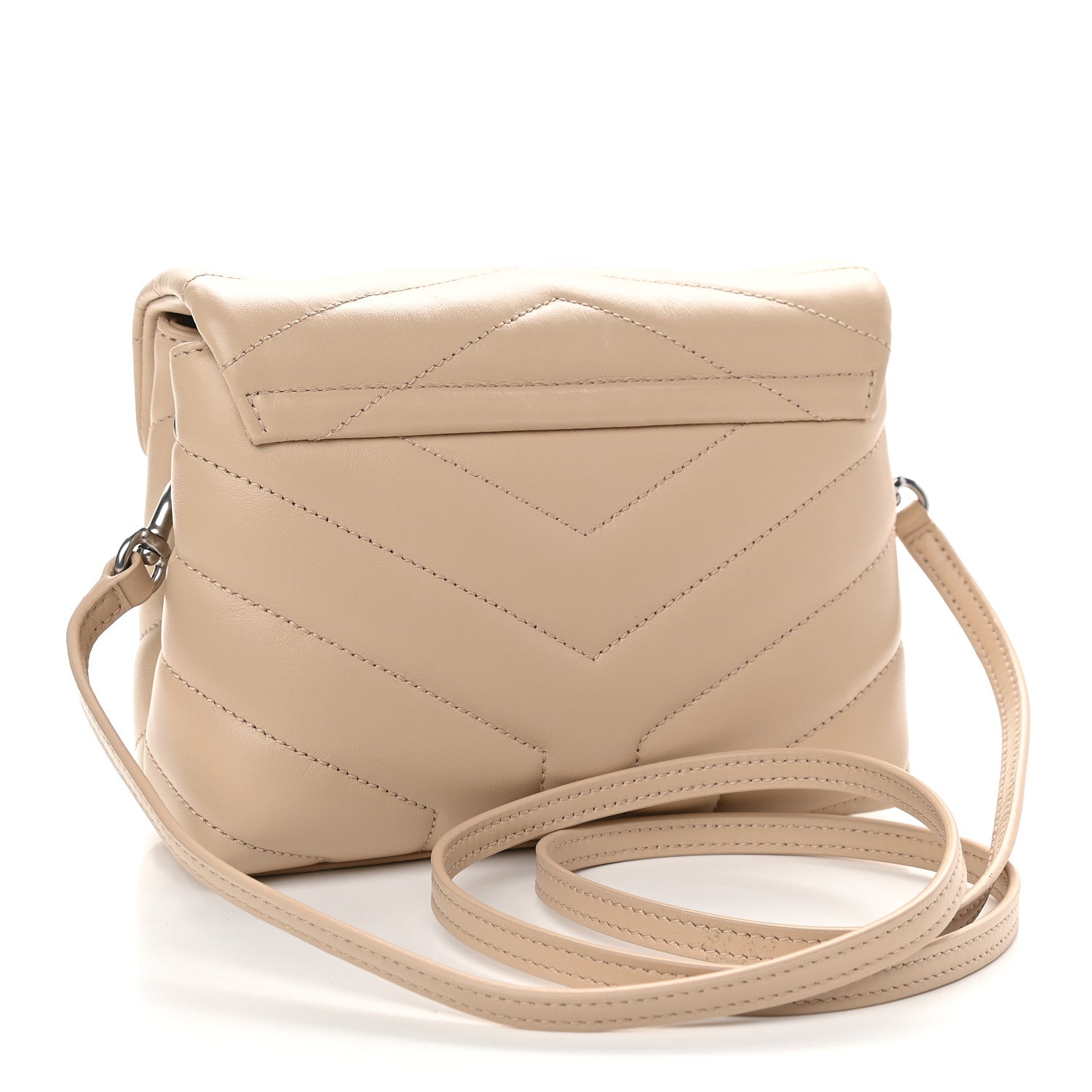 Saint Laurent Calfskin Y Quilted Monogram Toy Loulou Crossbody Bag Nude Powder 2 of 8