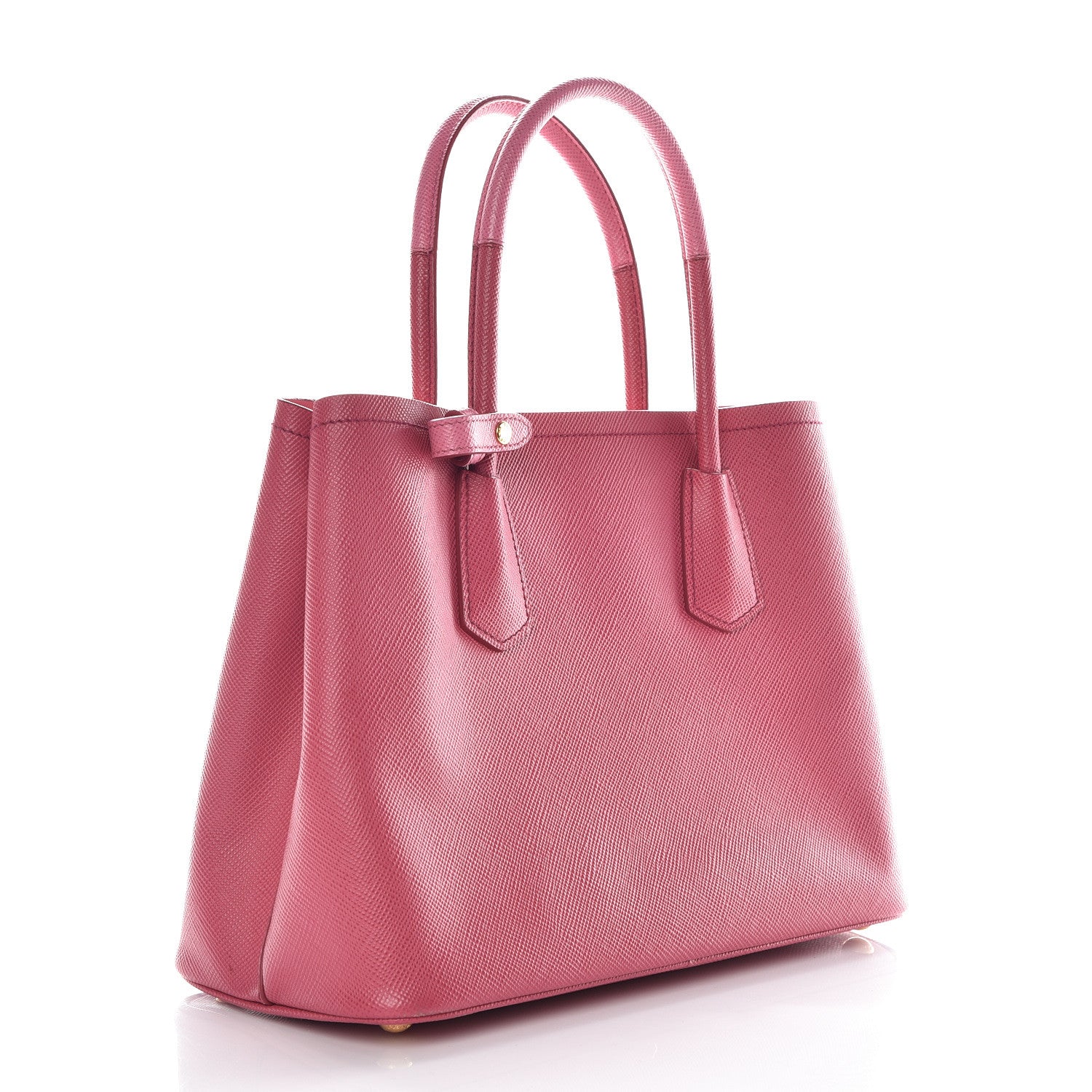 Prada Saffiano Cuir Small Bi-Color Double Bag Peonia Geranio 3 of 12