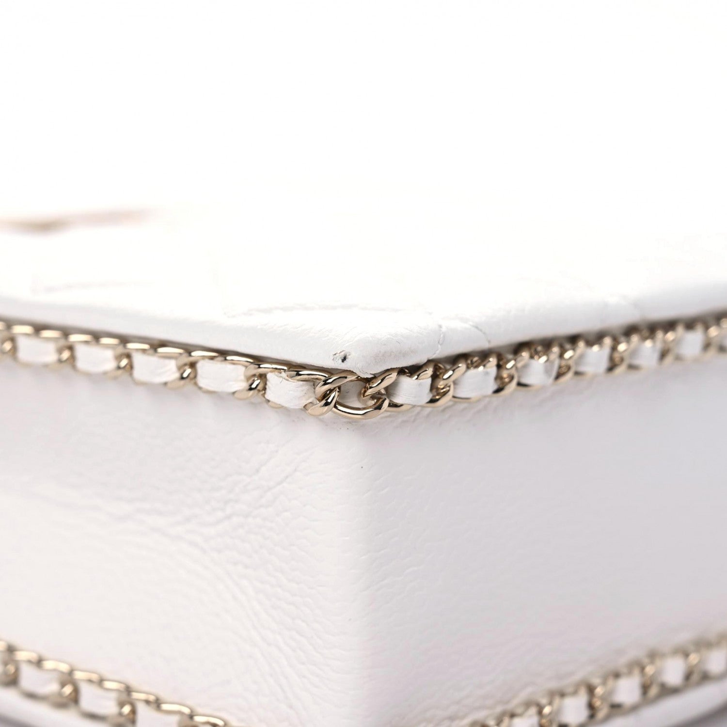 Chanel Calfskin Quilted Flat Handle Bag White 7 of 10