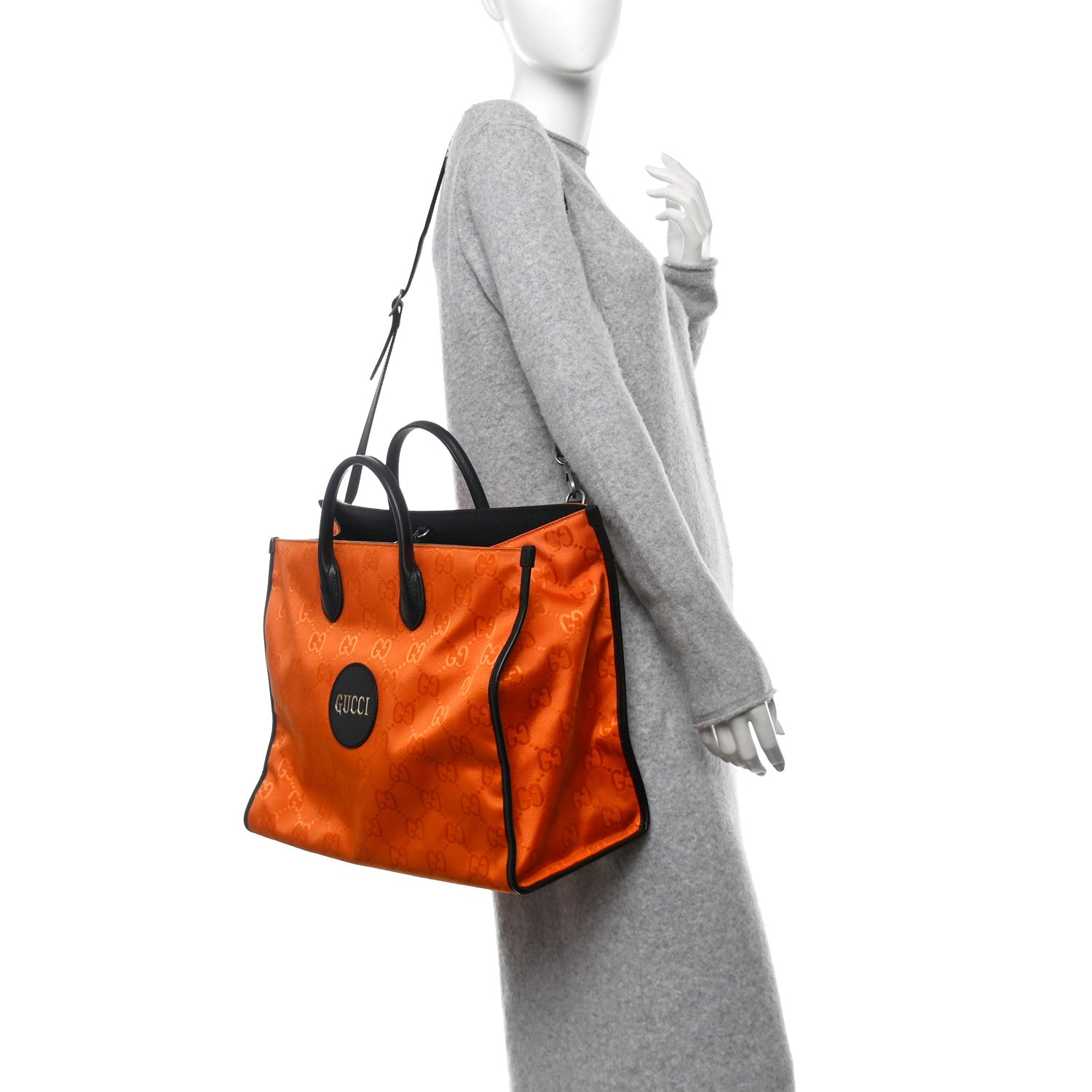Gucci Econyl Nylon Monogram Large Off The Grid Tote Bag Carrot Orange Black 2 of 10