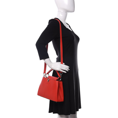 Louis Vuitton Taurillon Capucines BB Rubis 2 of 9