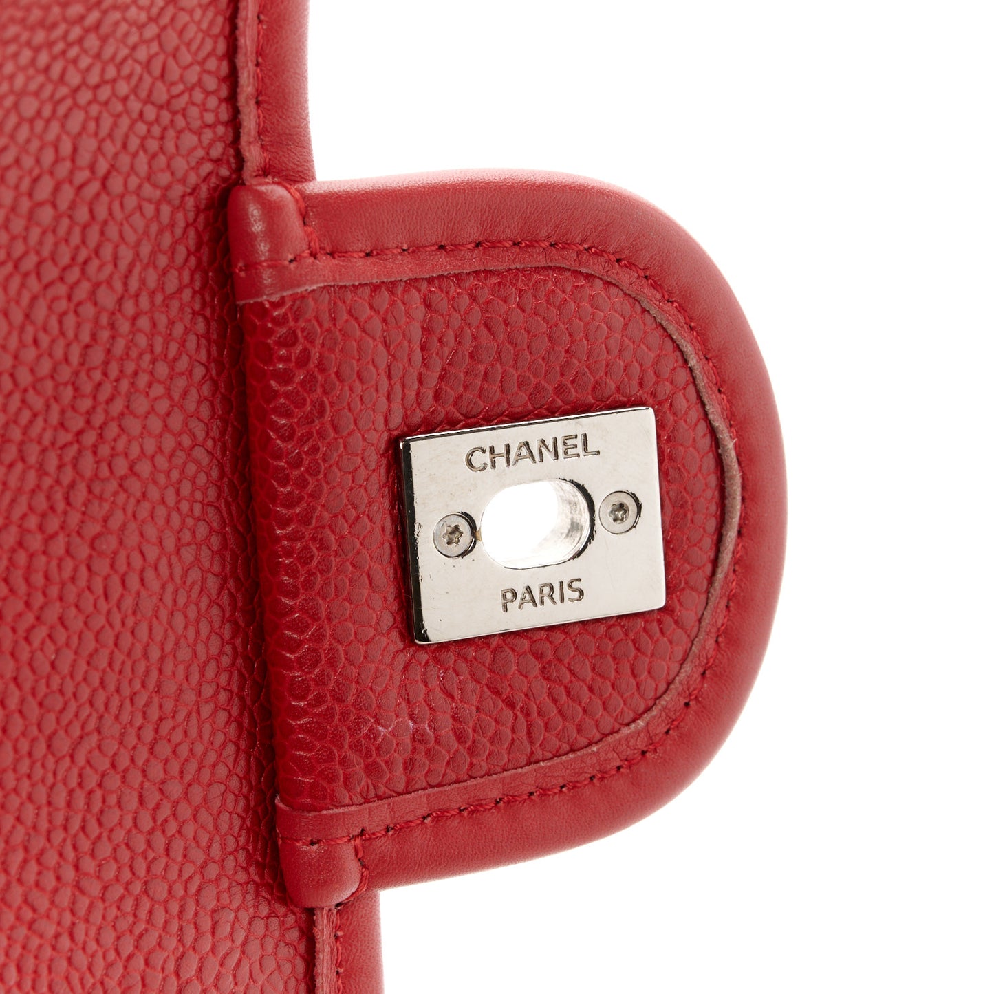 Caviar Quilted Medium French Riviera Flap Red