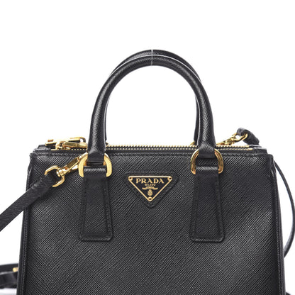 Prada Saffiano Lux Micro Galleria Double Zip Tote Black 10 of 10
