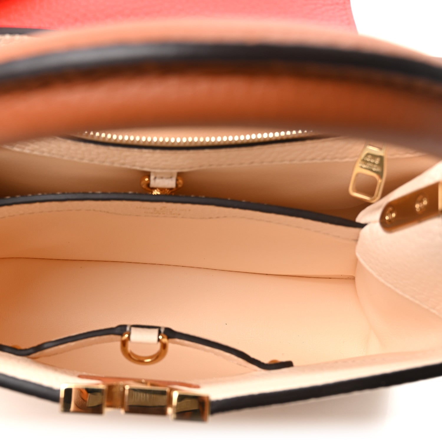 Louis Vuitton Taurillon Capucines BB Vanilla Light Beige Sienna Brown Tonic Orange 5 of 9
