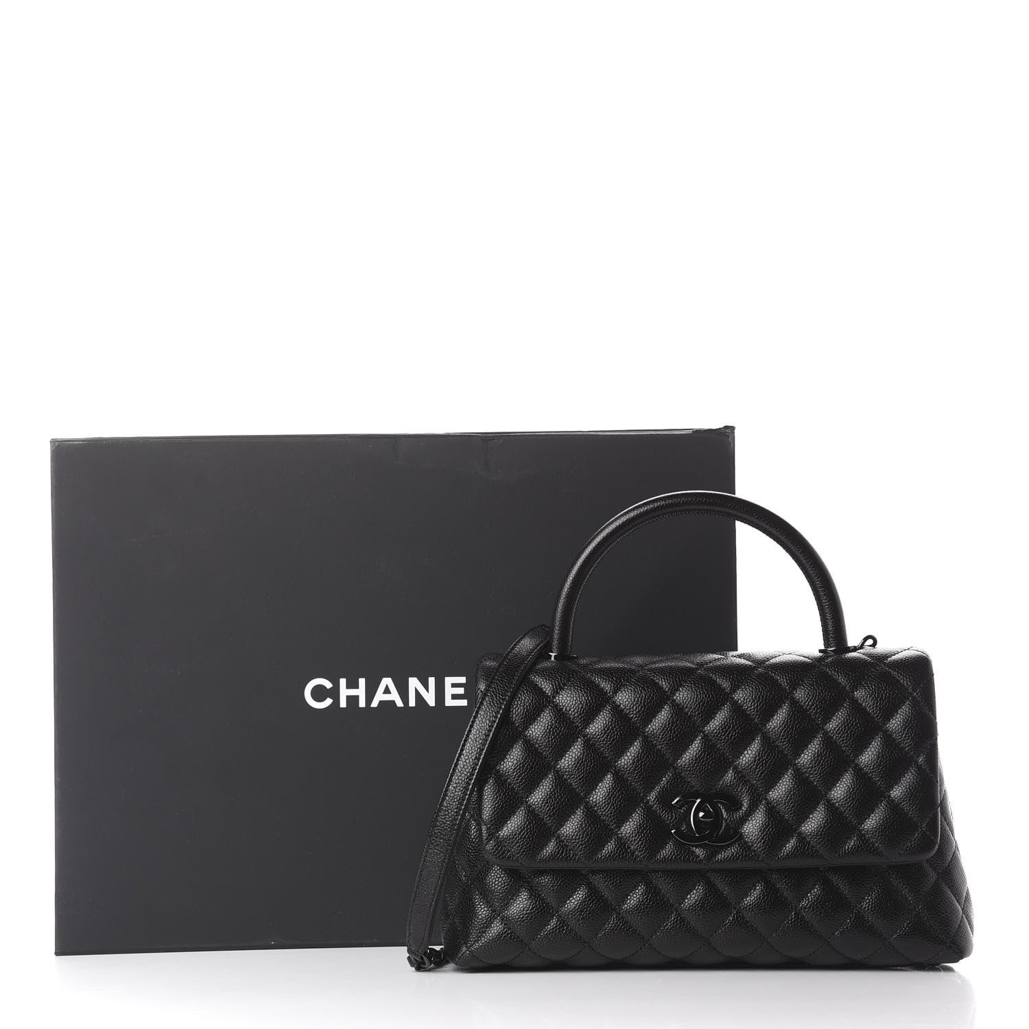Chanel Caviar Quilted Small Coco Handle Flap So Black 12 of 12