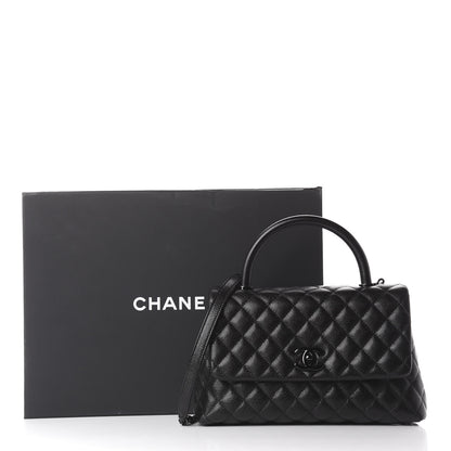 Chanel Caviar Quilted Small Coco Handle Flap So Black 12 of 12