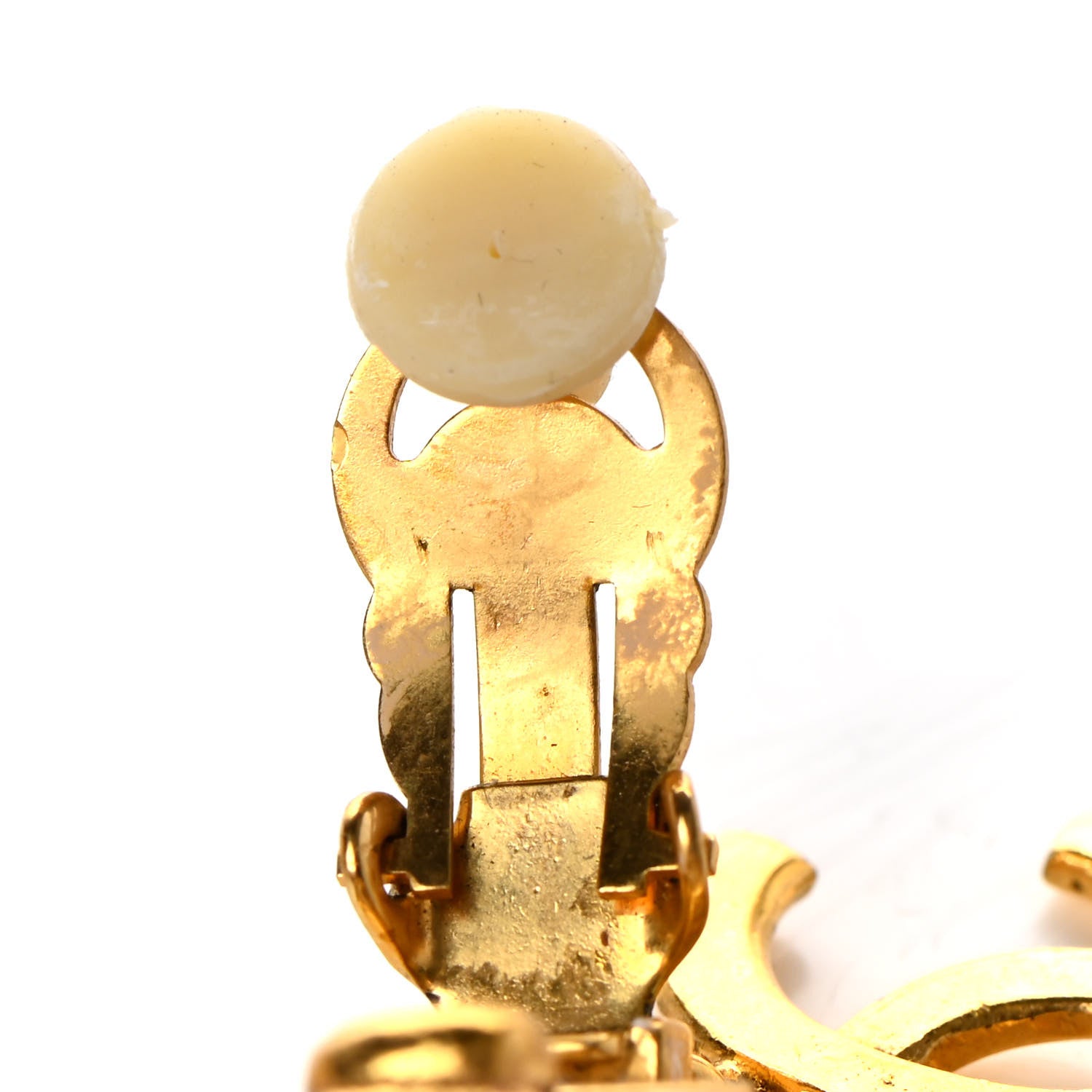 Chanel Pearl CC Dangle Clip On Earrings Gold 6 of 6