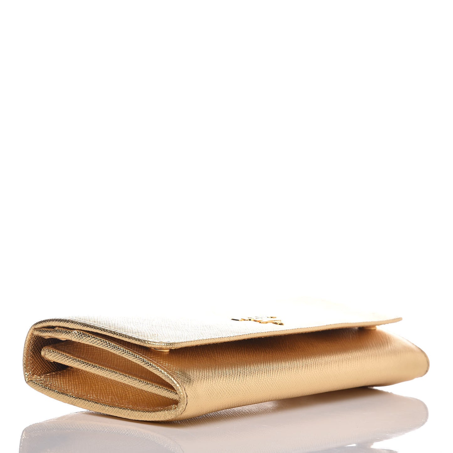 Saffiano Metal Continental Flap Wallet Platino