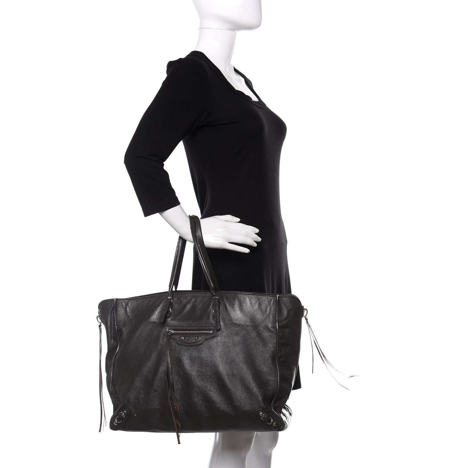 Balenciaga Veau Papier A4 Zip Around Tote Coffee 2 of 17