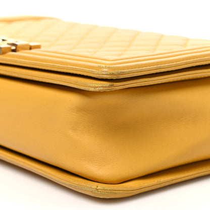 Chanel Lambskin Quilted New Medium Boy Flap Yellow 10 of 12