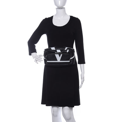 Valentino Garavani Calfskin Go Logo Belt Bag Black White 2 of 10