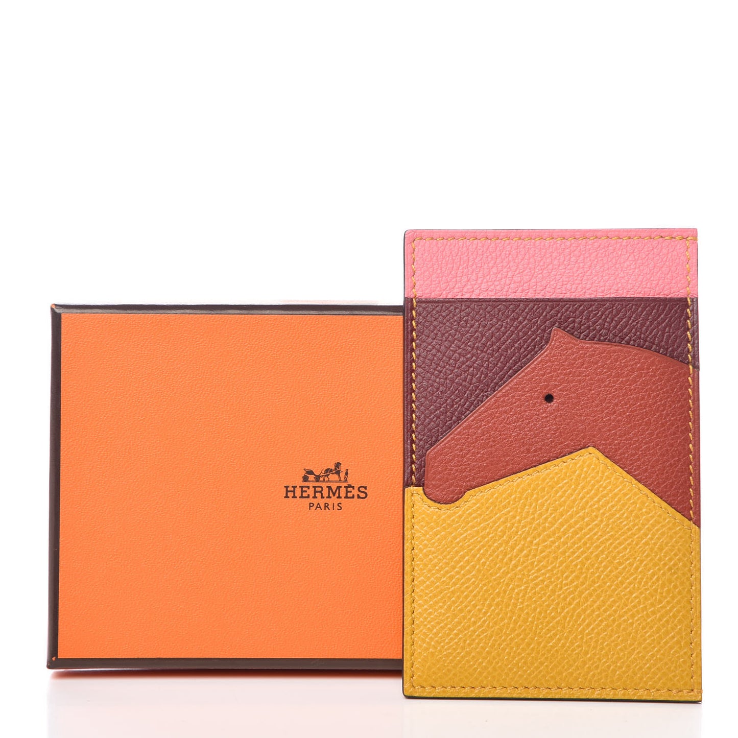 Epsom Evercolor Les Petits Chevaux Card Holder Ambre Brique Rouge H Rose Ete