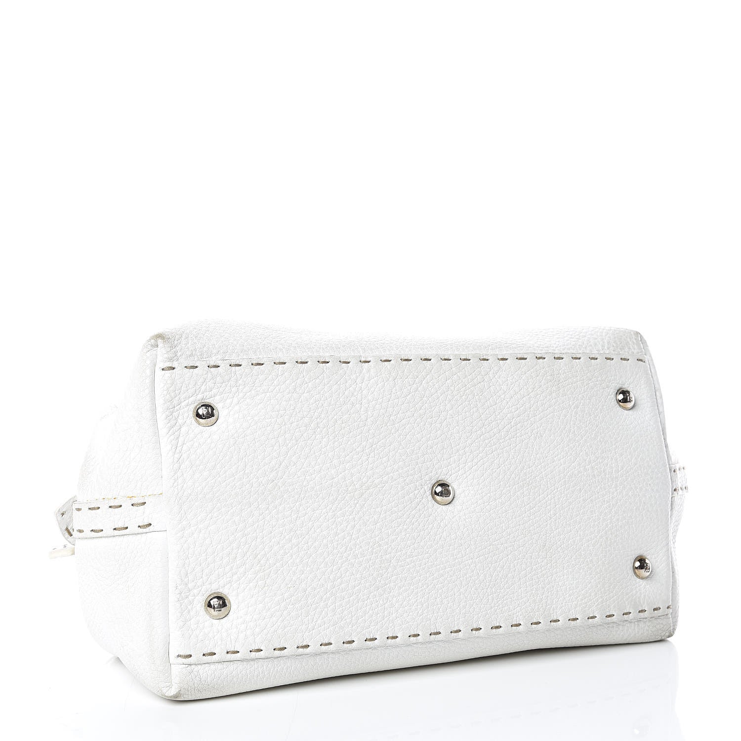 Fendi Calfskin Romano Selleria Adele 1328 Bag White 4 of 38