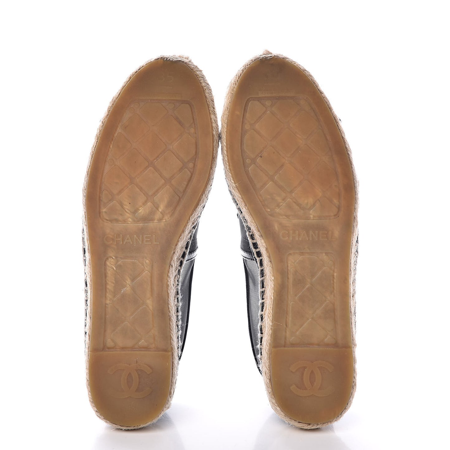 Mesh Grosgrain CC Espadrilles 35 Black
