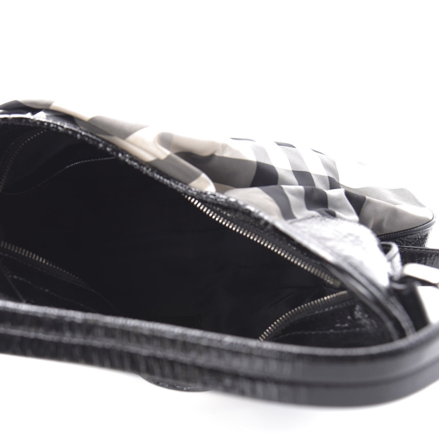 Burberry Beat Check Small Brooklyn Hobo Black 5 of 9