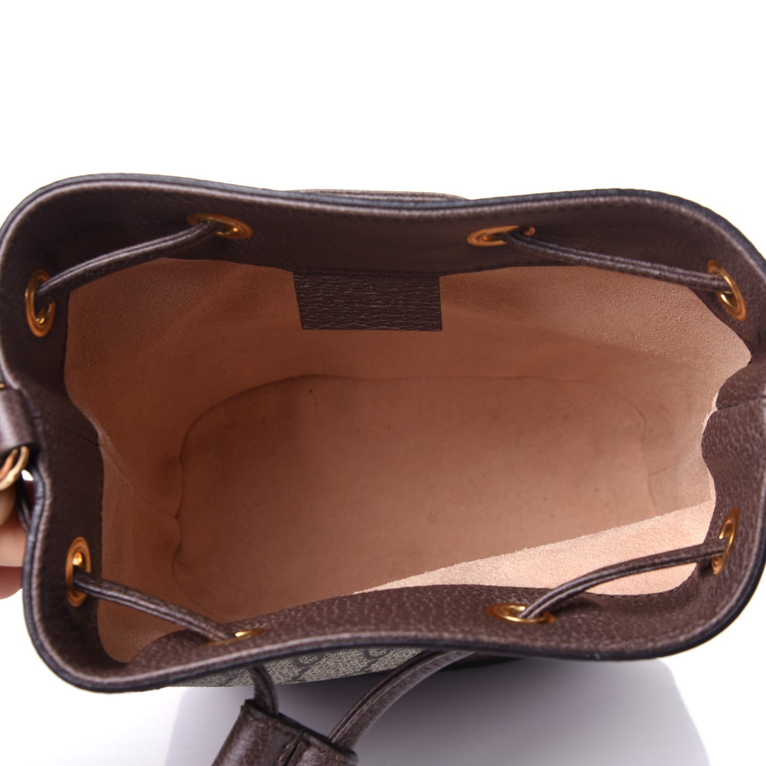 Gucci GG Supreme Monogram Web Mini Ophidia Bucket Bag Brown 5 of 10