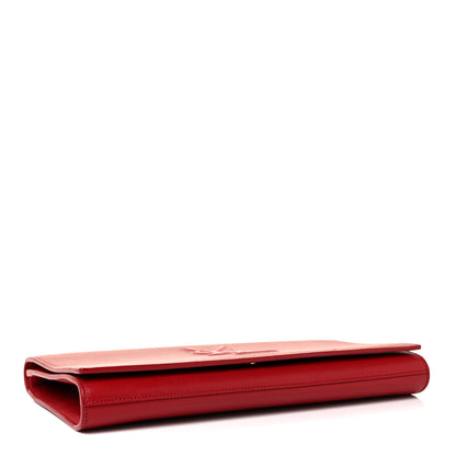 Saint Laurent Calfskin Monogram Large Belle De Jour Clutch Red 4 of 9