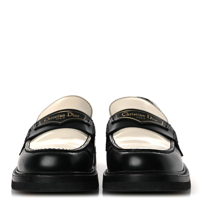 Christian Dior Brushed Calfskin Boy Loafers 37.5 Black White 3 of 13