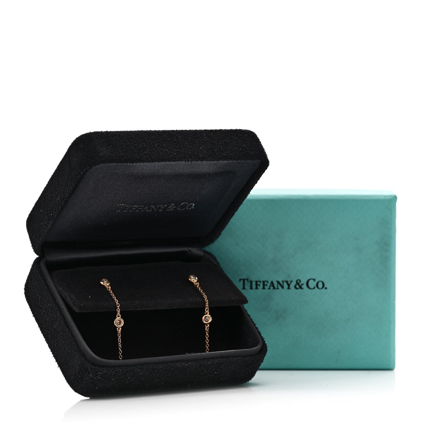 18K Rose Gold Diamond .24ctw Elsa Peretti Diamonds by the Yard Drop Earrings