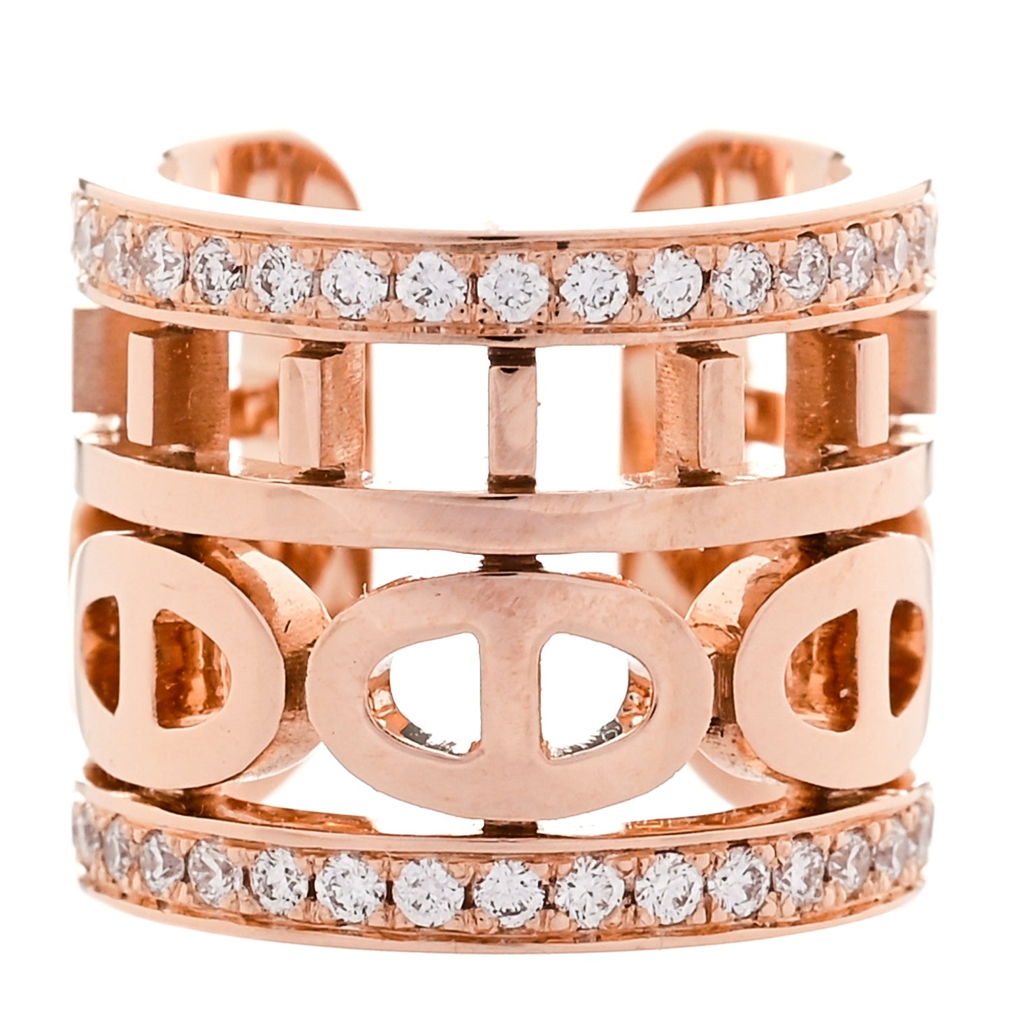 18K Rose Gold Diamond Chaine d'ancre Divine Ear Cuff