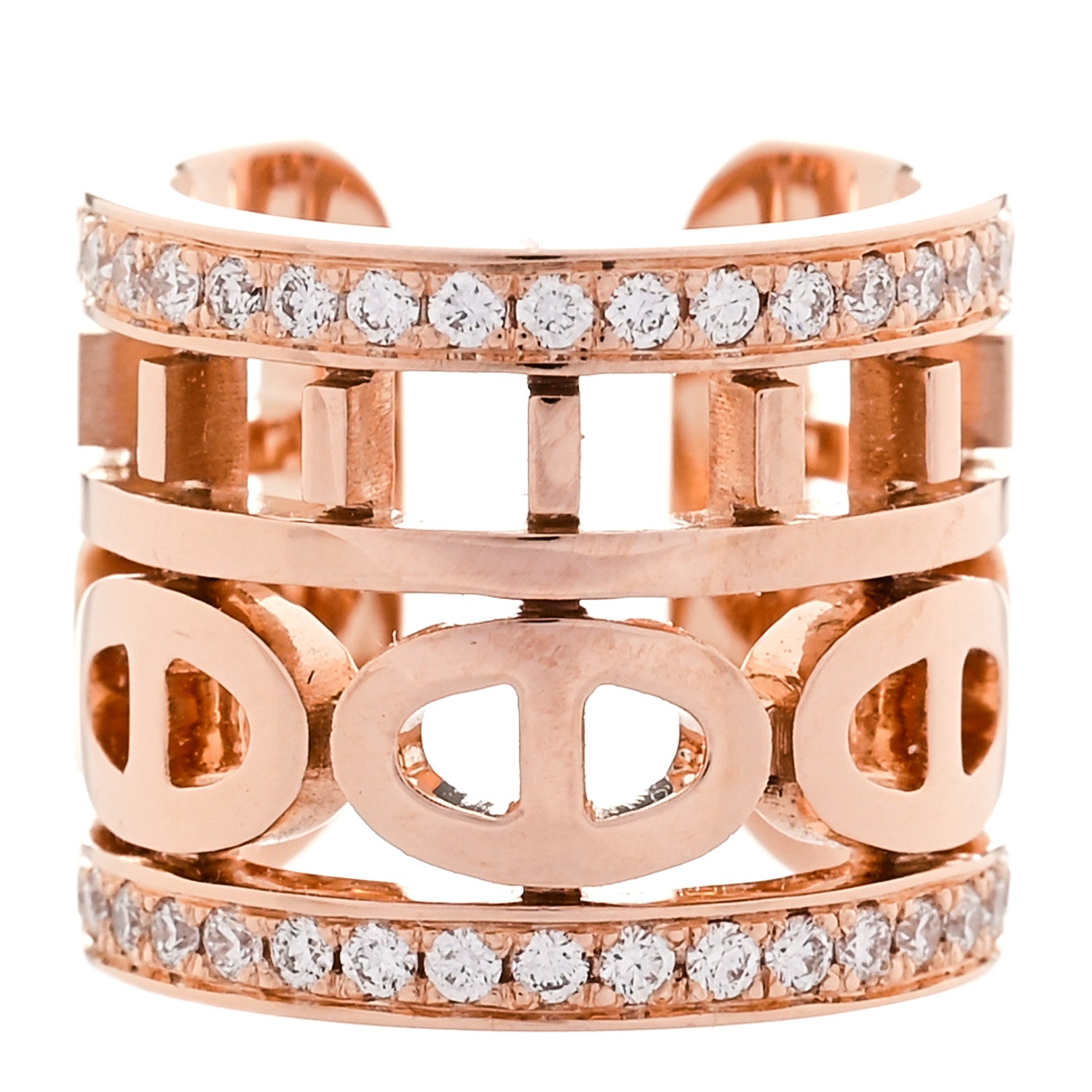 Hermes 18K Rose Gold Diamond Chaine d'ancre Divine Ear Cuff 1 of 7