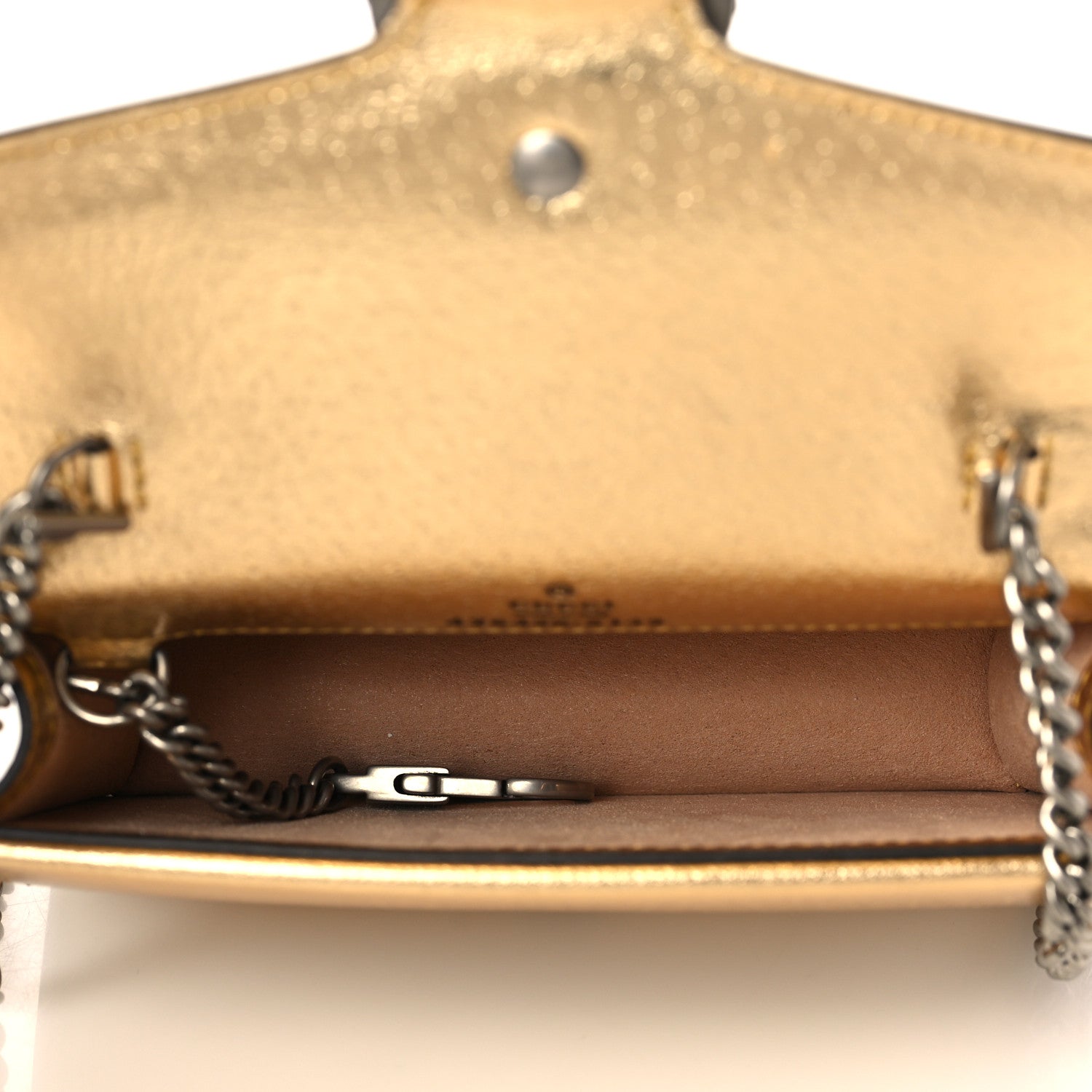 Gucci Metallic Calfskin Super Mini Dionysus Shoulder Bag Gold 5 of 10