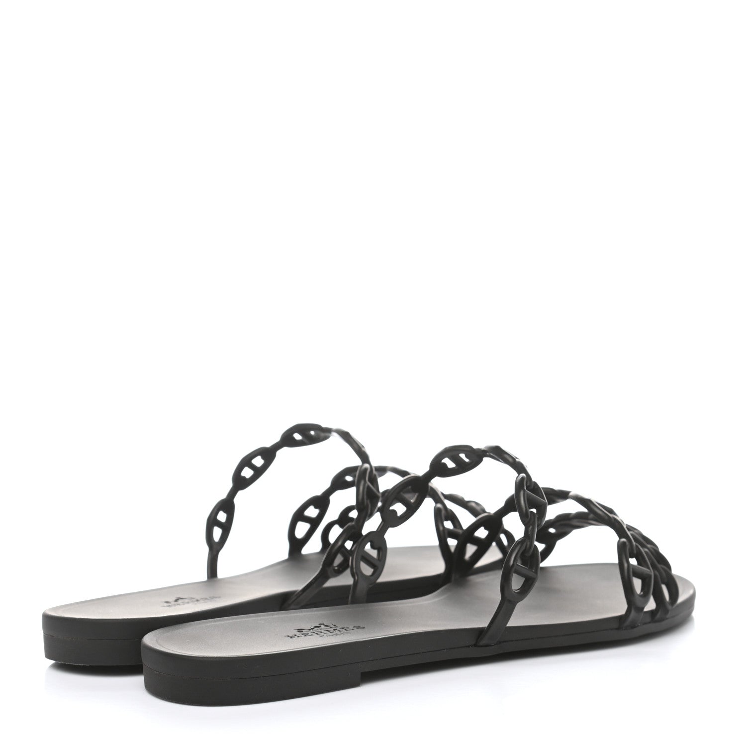 Hermes TPU Rivage Sandals 37 Black 4 of 8