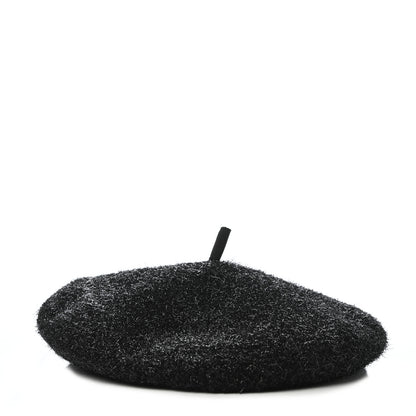 Chanel Cotton Polymide Beret Hat S Black 6 of 8