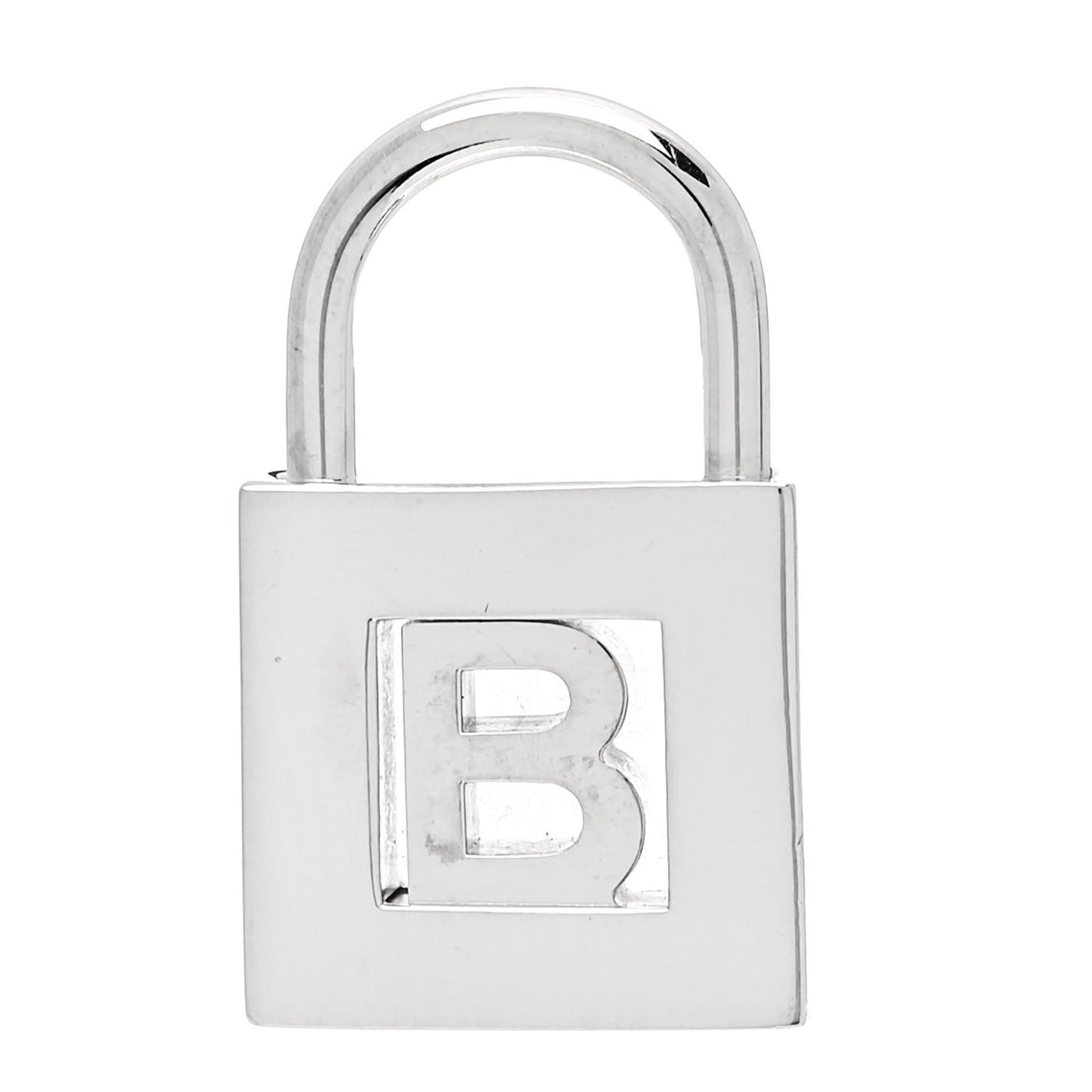 Sterling Silver Letter B Lock Charm Pendant