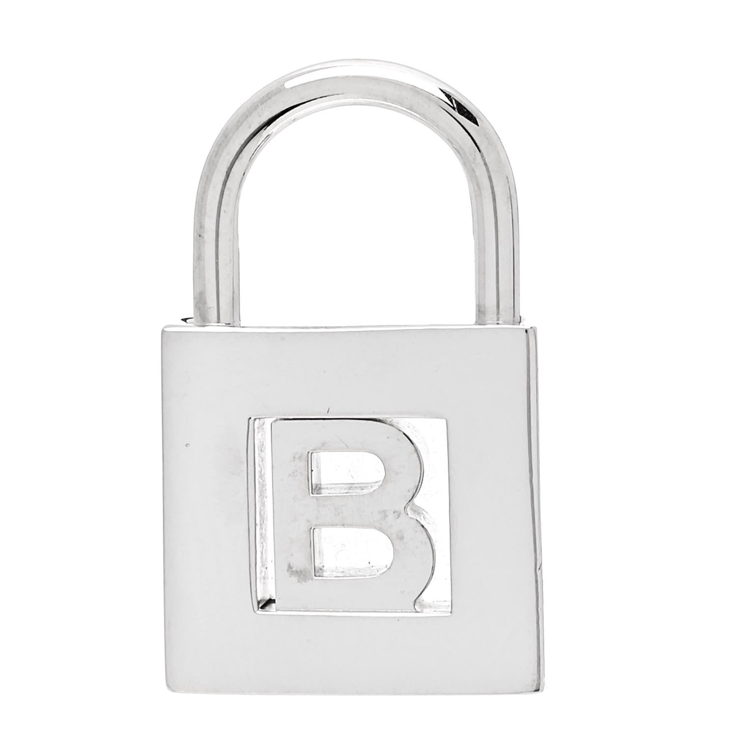 Tiffany Sterling Silver Letter B Lock Charm Pendant 1 of 4