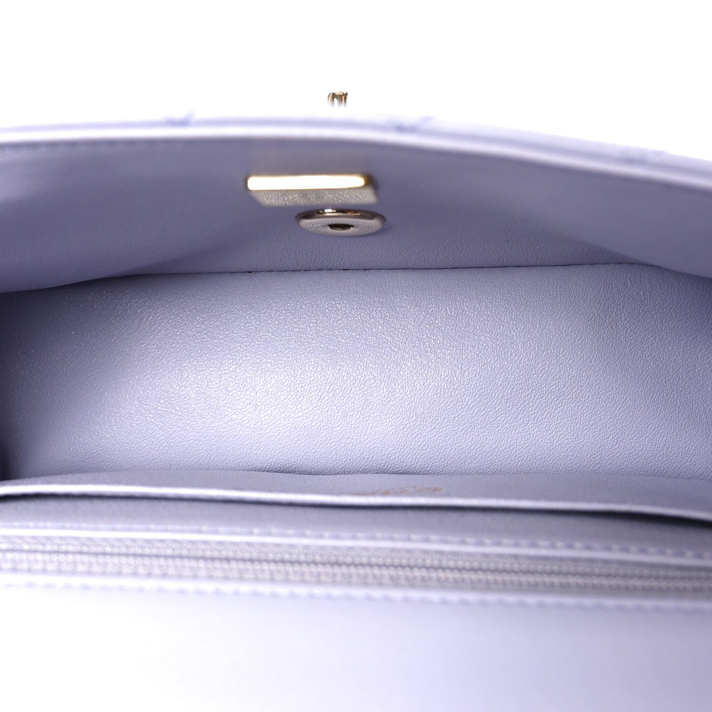 Lambskin Quilted Mini Top Handle Rectangular Flap Light Purple