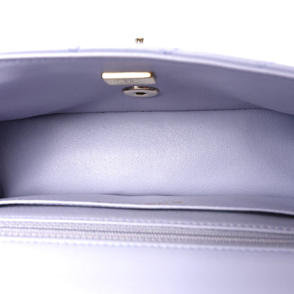 Chanel Lambskin Quilted Mini Top Handle Rectangular Flap Light Purple 5 of 10