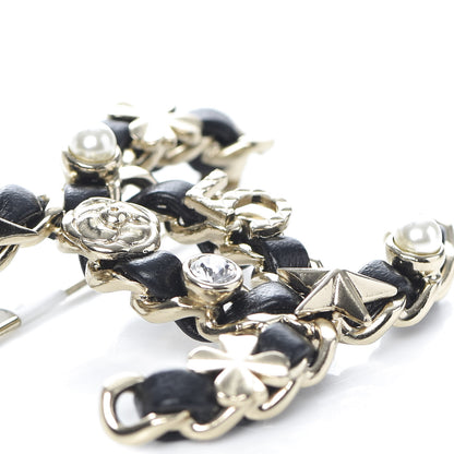 Chanel Lambskin Pearl Strass Sergeant Brooch Gold 5 of 5