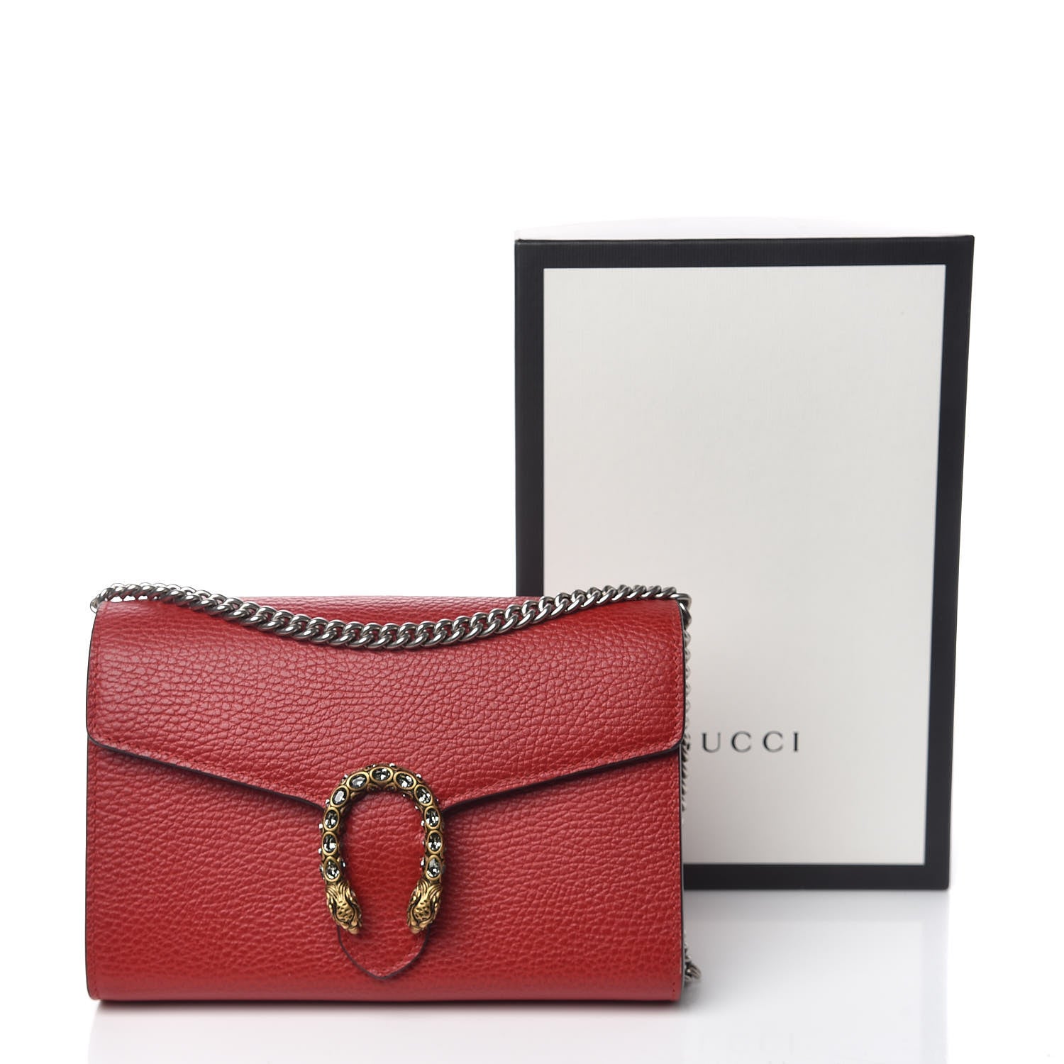 Gucci Calfskin Mini Dionysus Chain Wallet Hibiscus Red 13 of 13