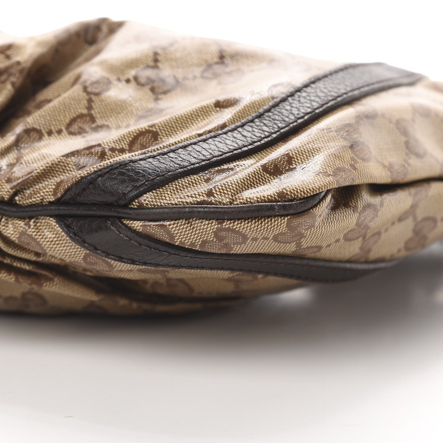 Crystal Monogram Small D Gold Ring Messenger Dark Brown