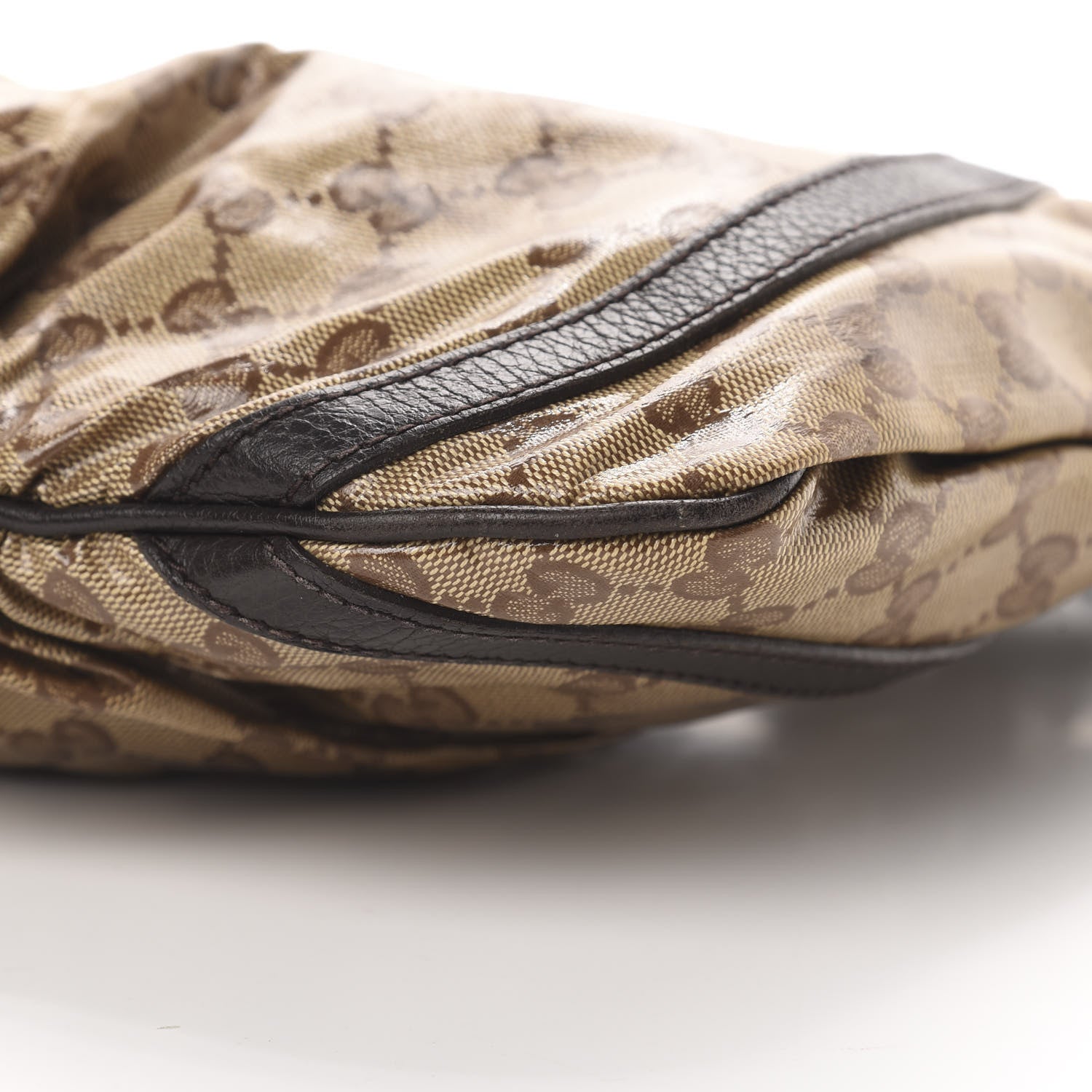 Gucci Crystal Monogram Small D Gold Ring Messenger Dark Brown 10 of 15