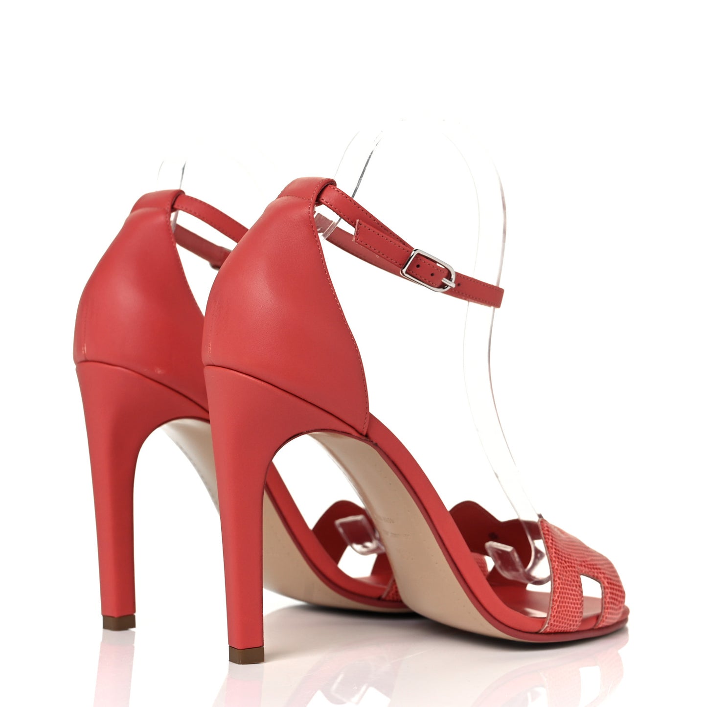 Lizard Calfskin Premiere 105 Sandals 39.5 Rouge Blush