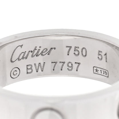 Cartier 18K White Gold 5.5mm LOVE Ring 51 5.75 4 of 4