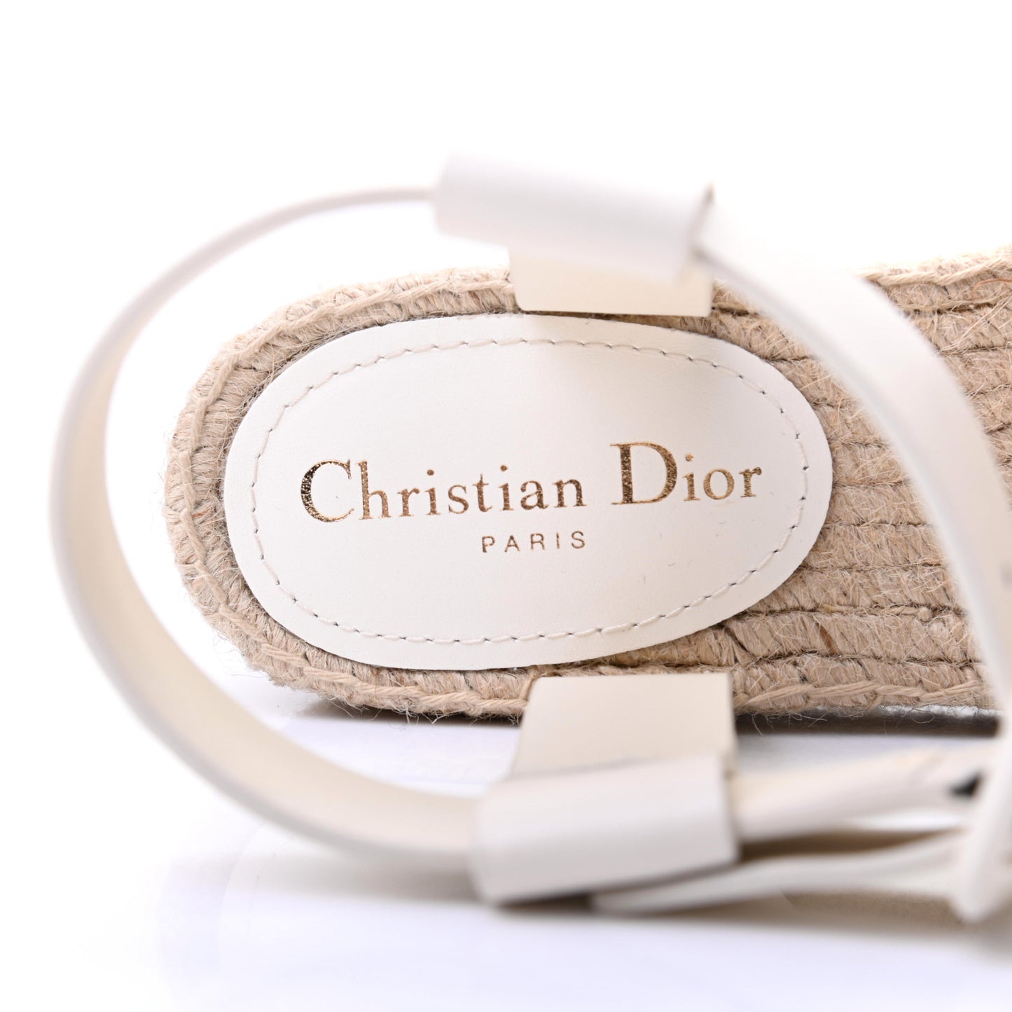 Calfskin D-Dior Espadrille Platform Sandals 40 White