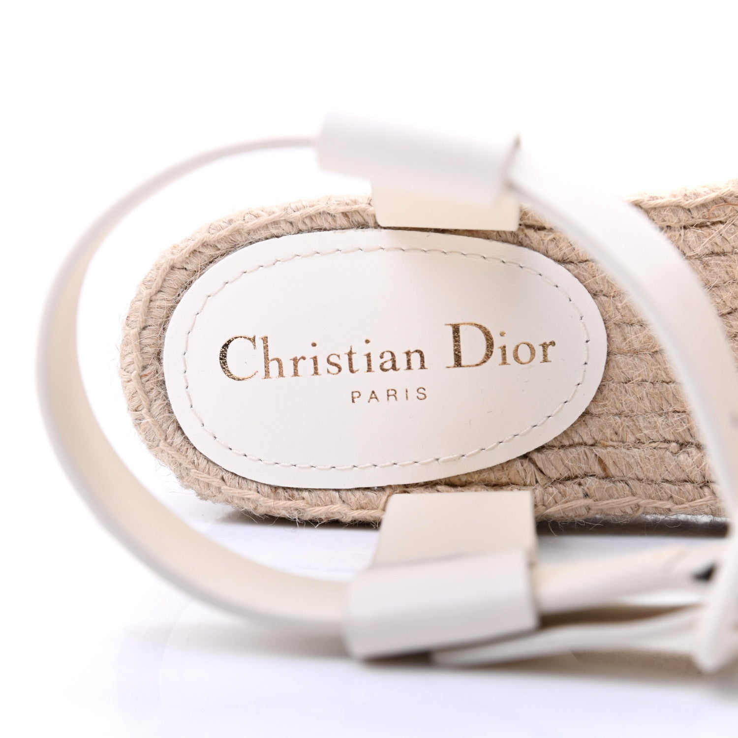 Christian Dior Calfskin D-Dior Espadrille Platform Sandals 40 White 8 of 12