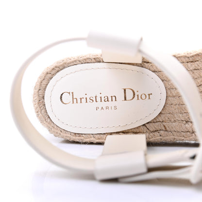 Christian Dior Calfskin D-Dior Espadrille Platform Sandals 40 White 8 of 12