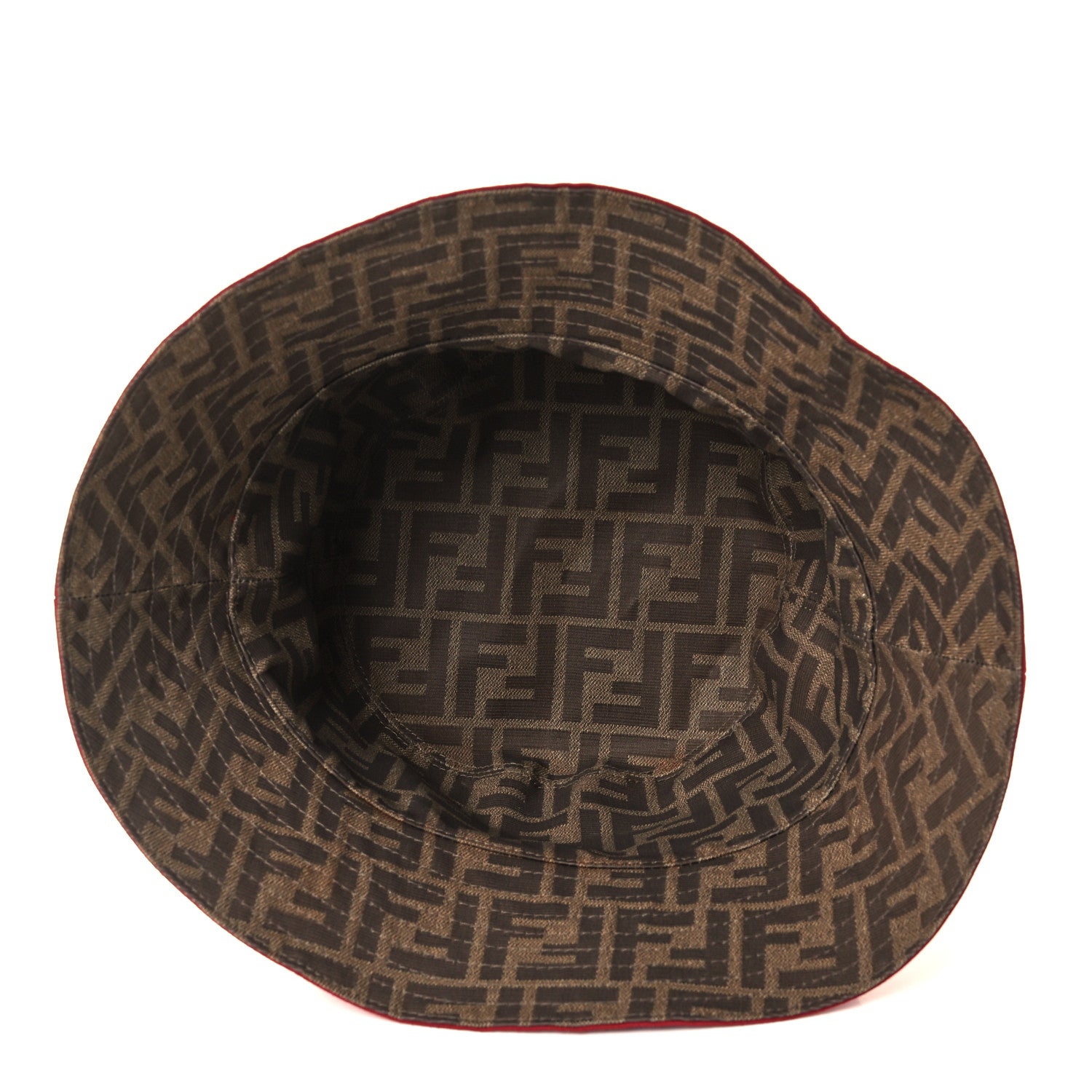 Fendi Technical Fabric FF Reversible Bucket Hat L Tobacco Red 12 of 13