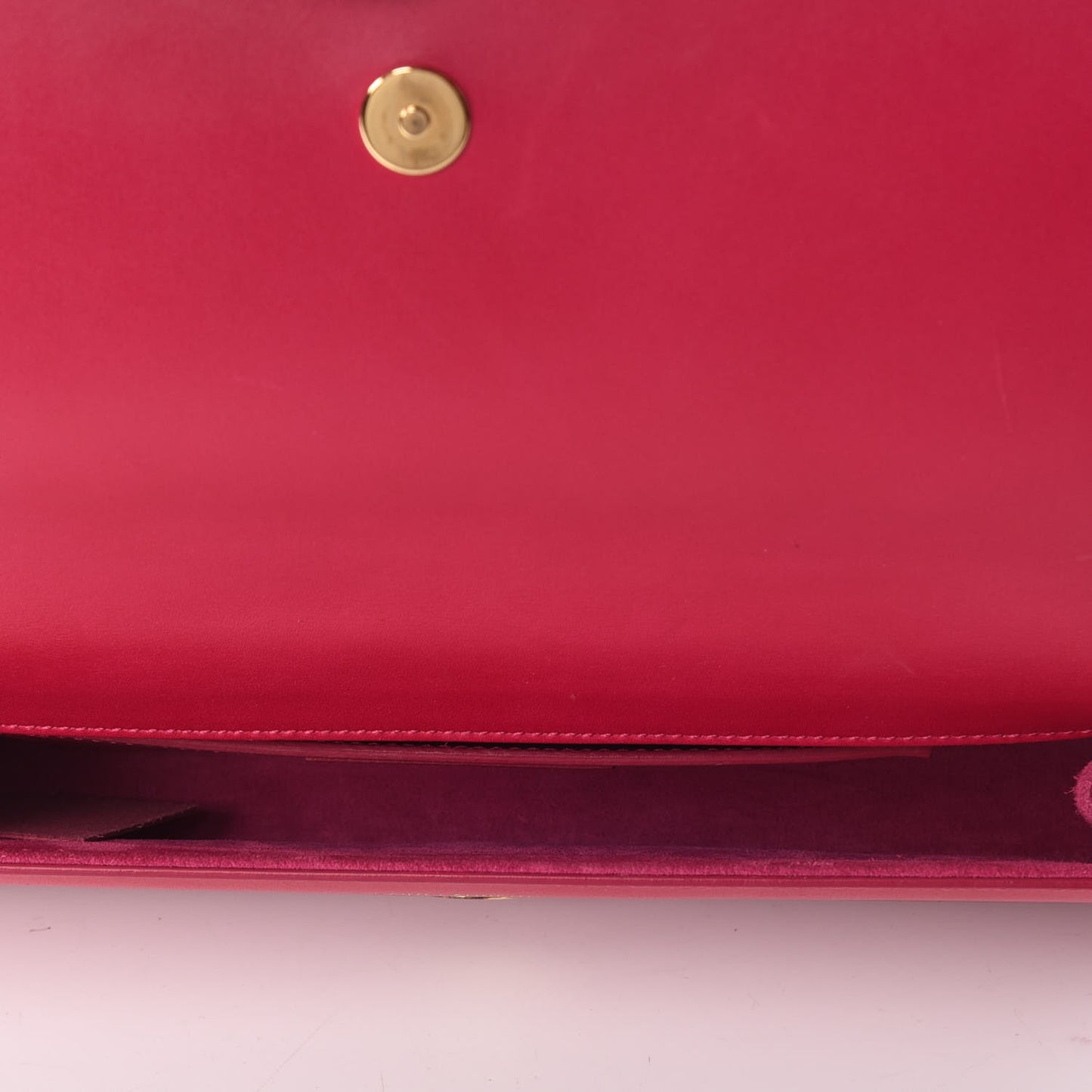 Patent Grain de Poudre Lutetia Flap Clutch Fuchsia
