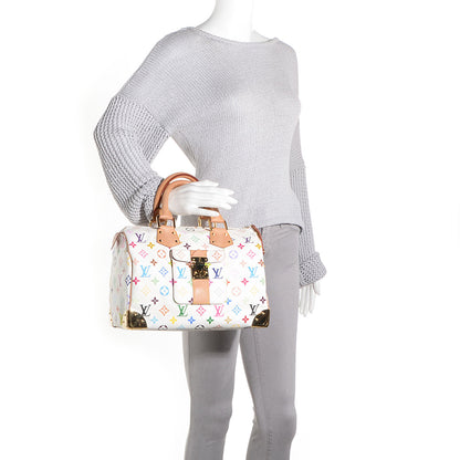 Louis Vuitton Monogram Multicolor Speedy 30 White 2 of 7
