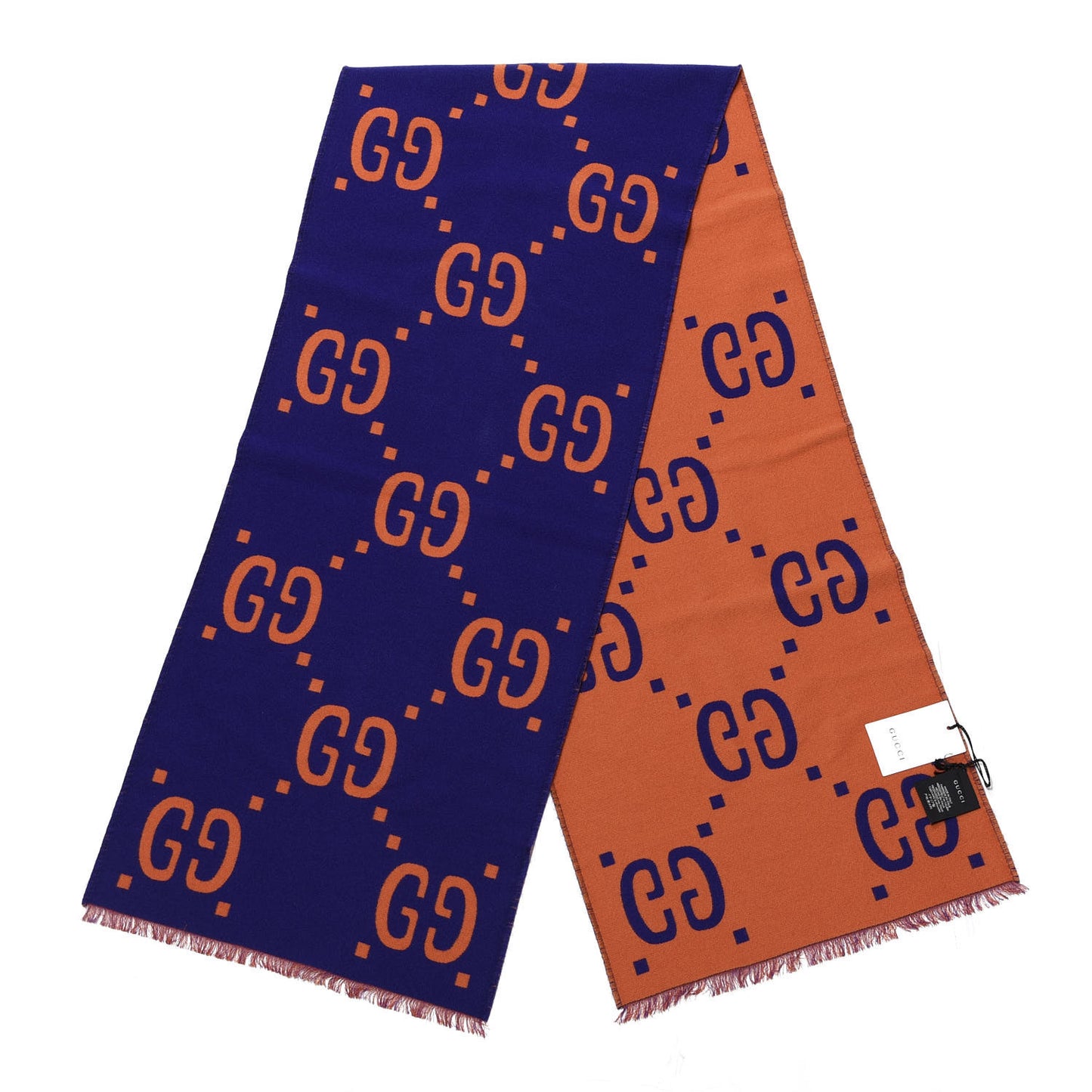 Wool Silk Monogram Jumbo GG Freedom Scarf Parma Violet Orange
