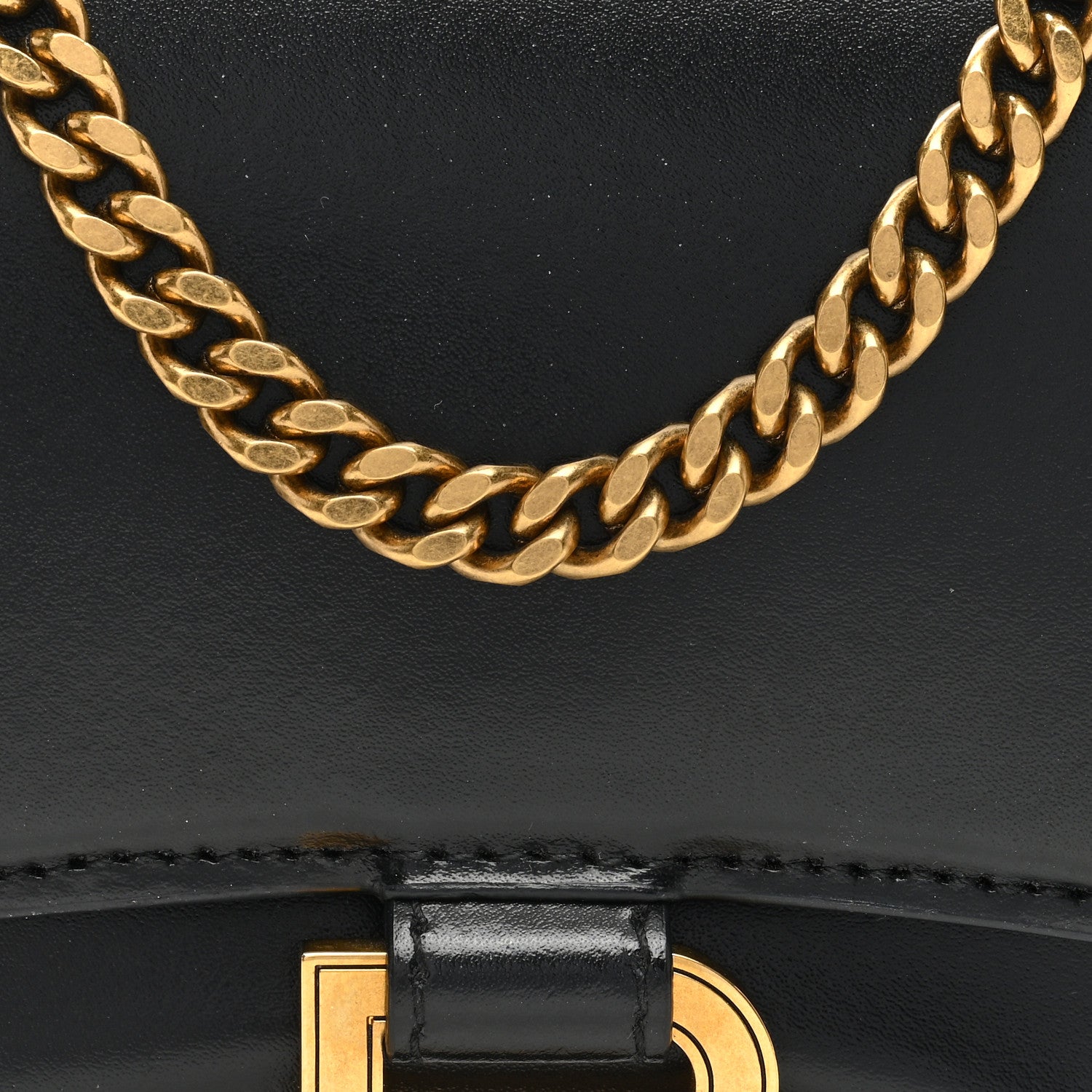 Balenciaga Shiny Box Calfskin XS Hourglass Wallet On Chain Black 7 of 9