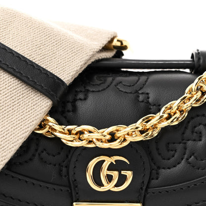 Gucci Calfskin GG Matelasse Mini Top Handle Shoulder Bag Black 8 of 10