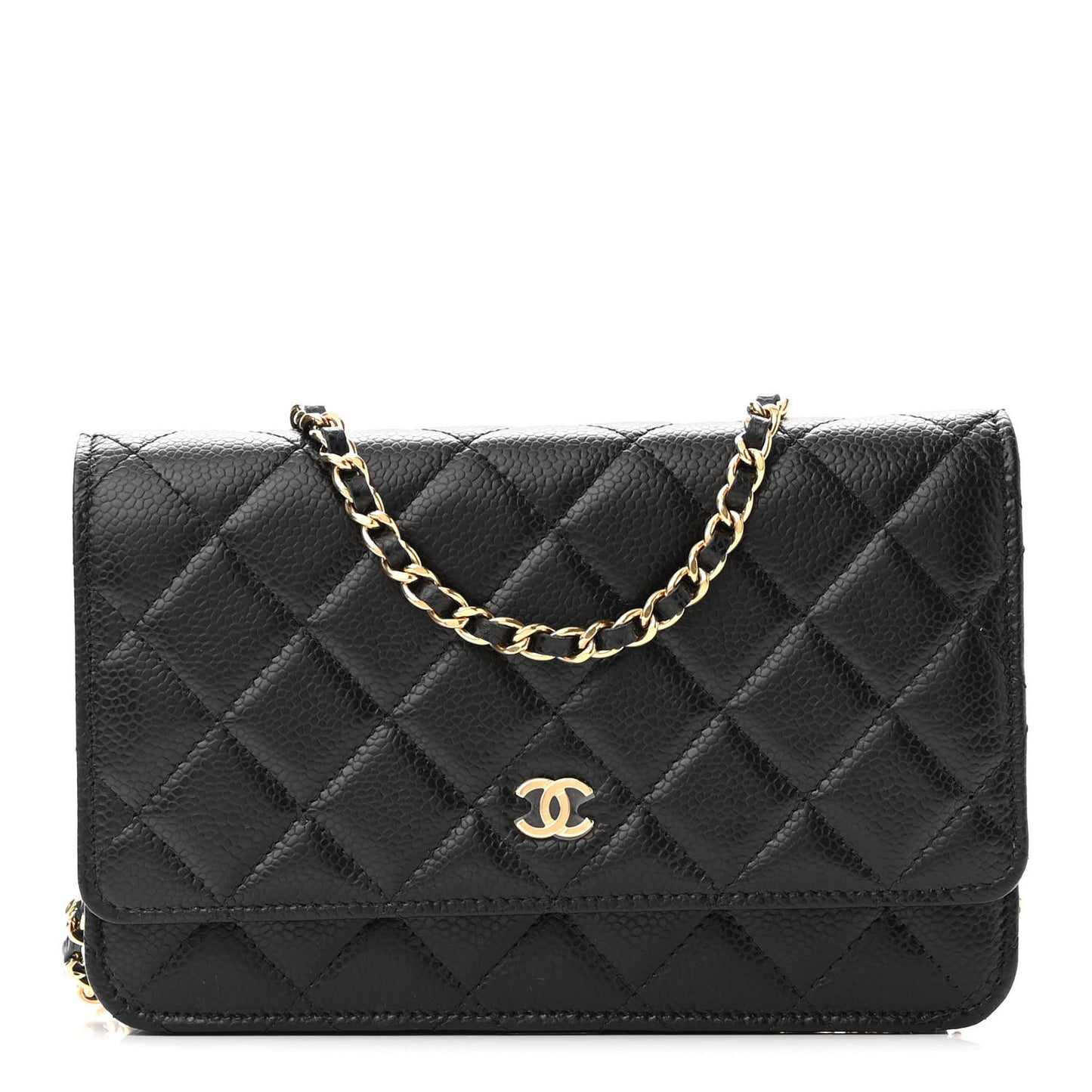 Caviar Quilted Wallet On Chain WOC Black