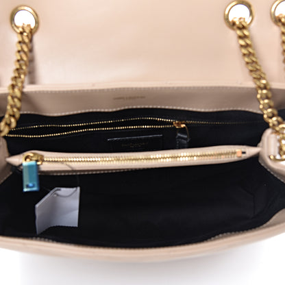 Saint Laurent Calfskin Y Quilted Monogram Medium Loulou Chain Satchel Nude Powder 5 of 11